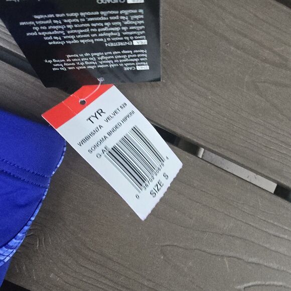 TYR Womens Velvet Blue V-Neck Bikini Top (M)  W/ Matching Hipkini (S) NEW No Tag - Picture 3 of 3